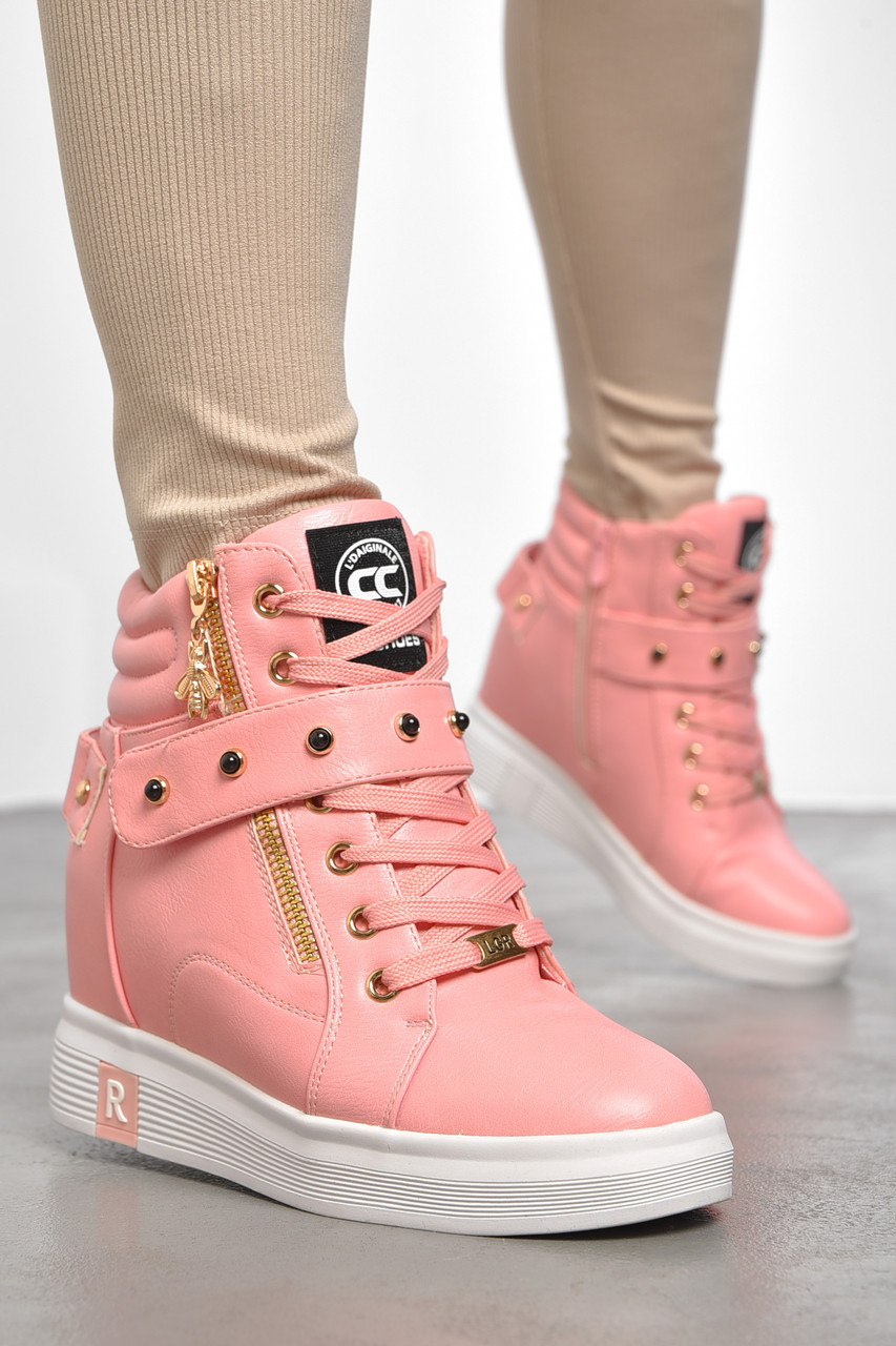 Черевики жіночі зимові на хурті рожевого кольору 189770T Безкоштовна доставка, фото 1