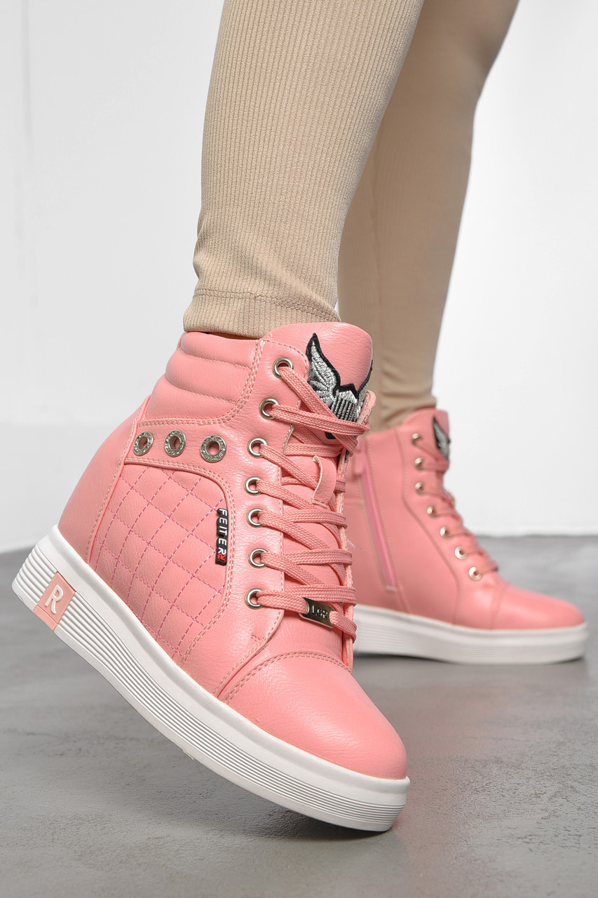 Черевики жіночі зимові на хурті рожевого кольору 189772T Безкоштовна доставка, фото 1