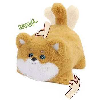 Дитяча інтерактивна плюшева іграшка Собака з пляшечкою 933-105E Коричнева З сенсором