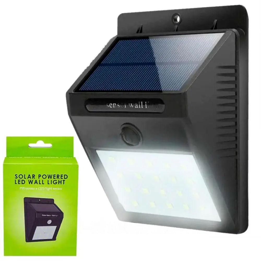 Вуличний ліхтар світильник на сонячній батареї з акумулятором і датчиком освітленості авто вкл/викл 20 LED