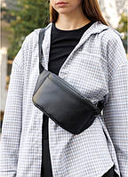 Al Женская сумка на пояс бананка из эко-кожи Sambag Tirso Aqwa чорна водостійка поясная через плечо нагрудная