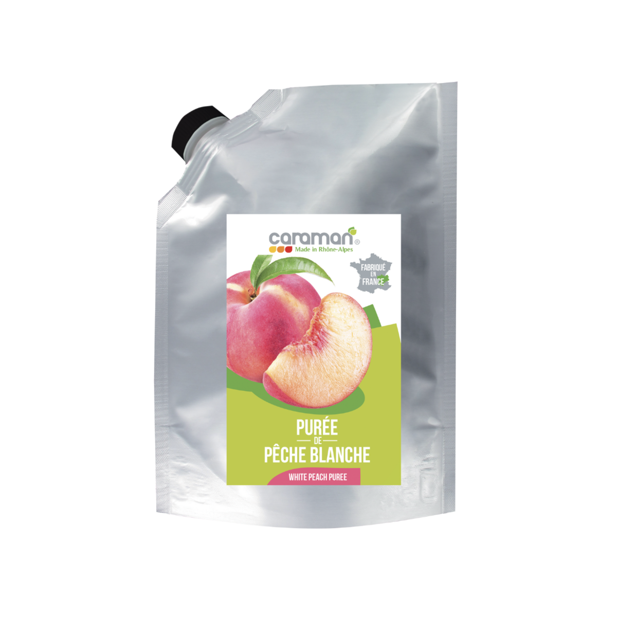 Пюре пастеризоване з білих персиків Caraman 1 кг
