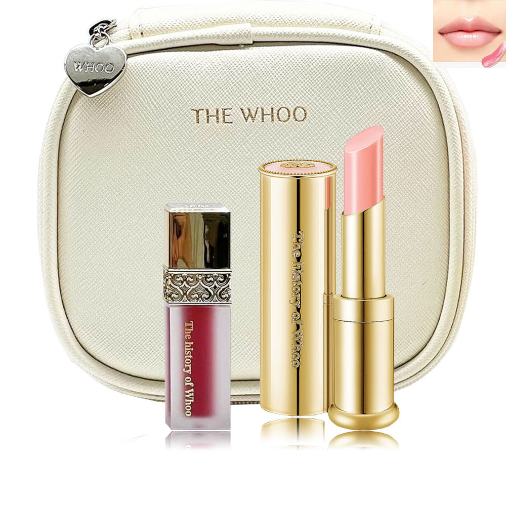 Рожевий бальзам і тинт з рослинними екстрактами в косметичці The History Of Whoo