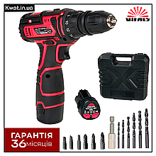 Дриль шурупокрут акумуляторний Vitals AU 12/2KP QC Дві швидкості Швидкозатискний патрон із системою DFR