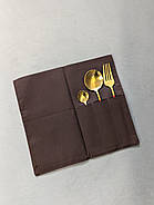 Куверт для столових приборів К1 Саржа Коричневий, фото 3