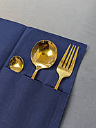 Куверт чохол для столових приборів К1 Саржа Темно-синій, фото 4
