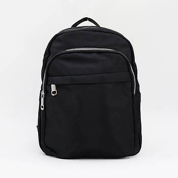 Рюкзак жіночий чорний міський 33*25 см на блискавці з кишенею Cans