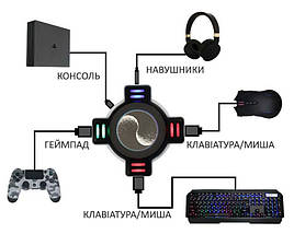 Конвертер адаптер ігровий KSX для клавіатури / миші / Xbox One / Switch / PS4 / PS3, фото 4