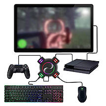 Конвертер адаптер ігровий KSX для клавіатури / миші / Xbox One / Switch / PS4 / PS3, фото 5