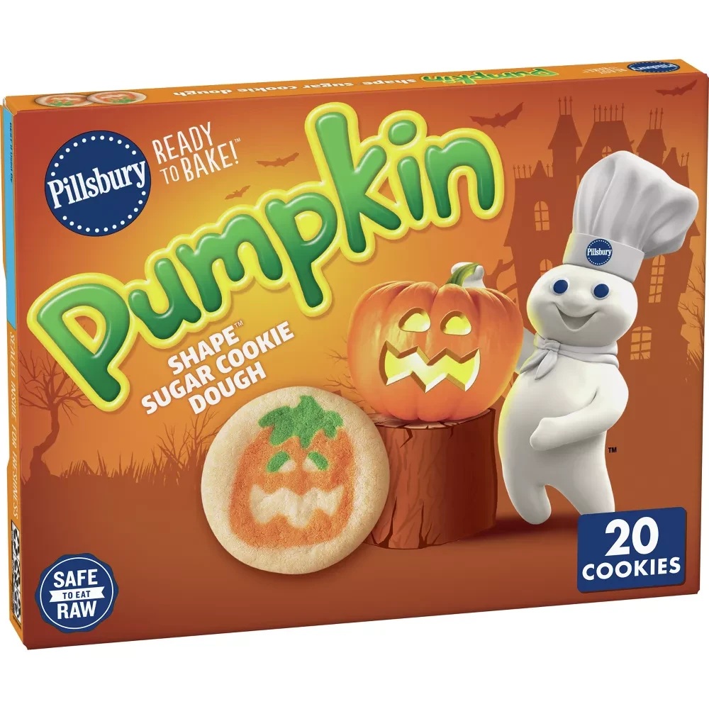 Тісто для цукрового печива Pillsbury Ready-to-Bake Halloween з гарбузовим малюнком 20 шт 258 г, фото 1