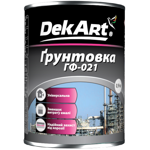 Грунтовка ГФ-021 червоно-коричнева ТМ "DekArt" - 0,9 кг