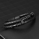 Браслет чоловічий шкіряний SWAP чорний 17-19 см (довжина 21 см), фото 3