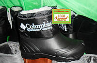 Резиновые сноубутсы-дутики подростковые, женские на меху Columbia (сапоги, ботинки)