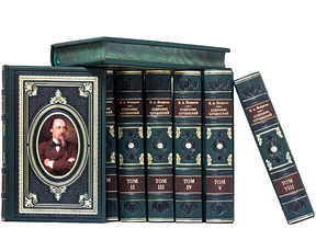 Подарункова бібліотека у 8 томах "Зібрання творів" Н.А. Некрасов у шкіряній палітурці