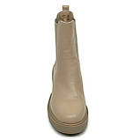 Черевики ботільйони челсі бежеві жіночі із резинкою шкіряні на шерсті Олтея 8923 L04 розмір 36, фото 3