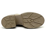 Черевики ботільйони челсі бежеві жіночі із резинкою шкіряні на шерсті Олтея 8923 L04 розмір 36, фото 9