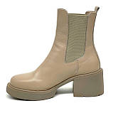 Черевики ботільйони челсі бежеві жіночі із резинкою шкіряні на шерсті Олтея 8923 L04 розмір 36, фото 2