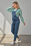 Джинсовий комбінезон для вагітних Franka синій зі сніжним ефектом, фото 2