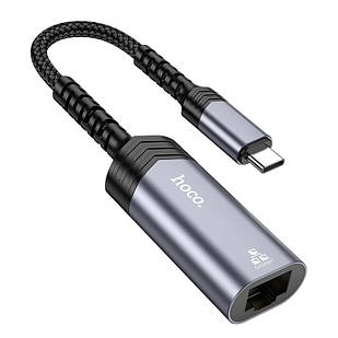 Мережева карта Hoco Type-C ethernet adapter UA26 |1000 Mbps| сіра