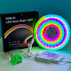 Світлодіодна силіконова стрічка 3 м з пультом дистанційного керування RGB-IC Smart Led Neon Rope Light 46141