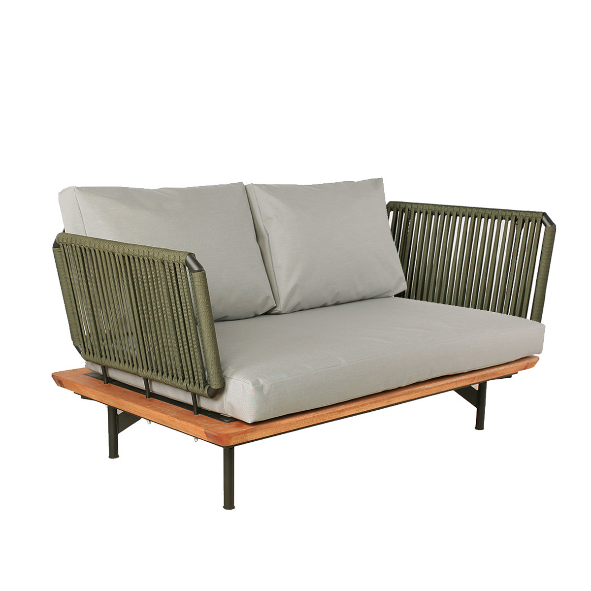 Диван садовый 2-местный Брюссель-М без текстиля полиэфирная лента L16, 157х88х70 см (Pradex ТМ)