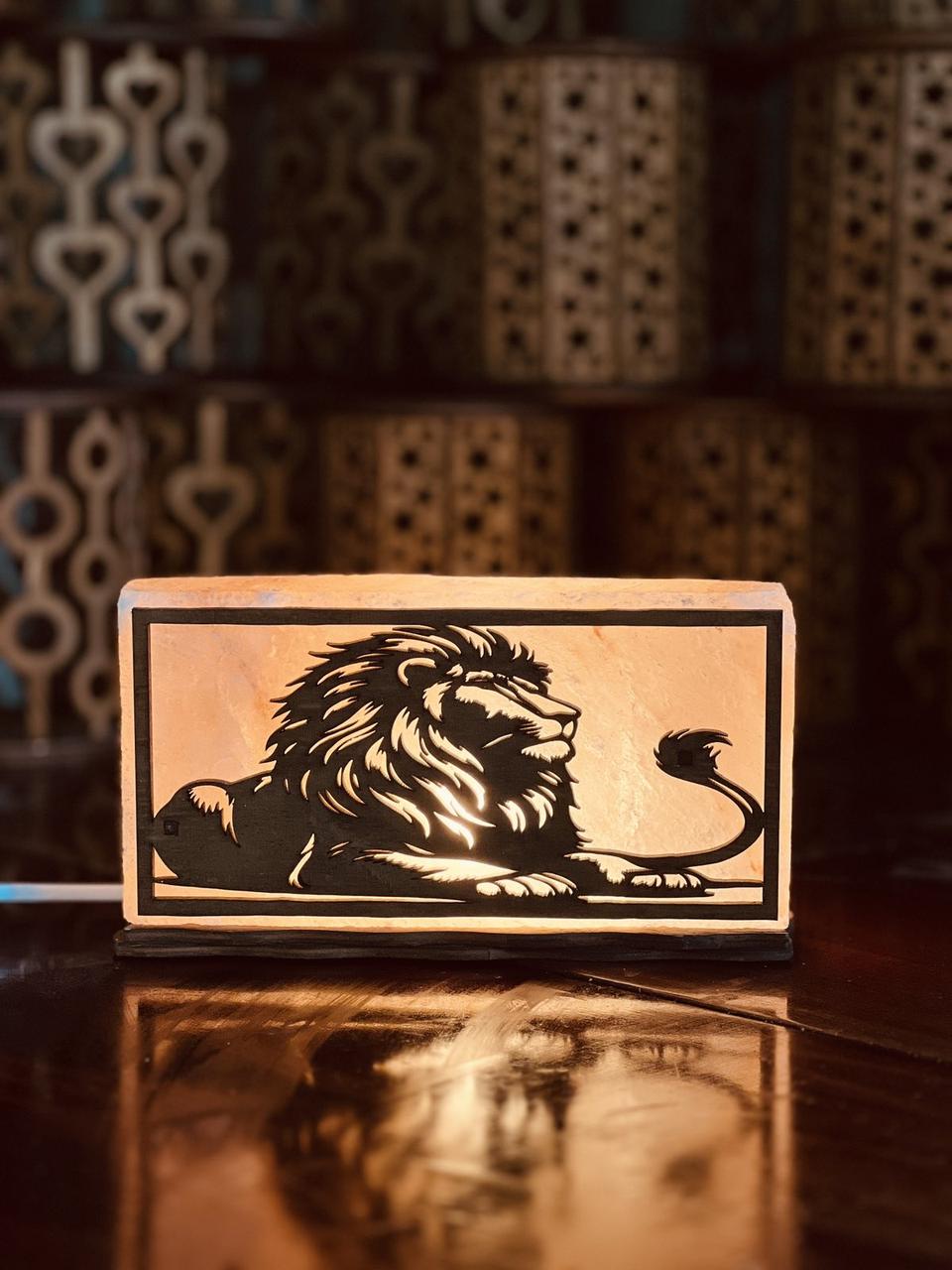 Соляна лампа з гімалайської солі “Лев” 2 кг, фото 1