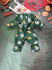 Зимовий дитячий теплий комбінезон від 1 року 80-86 86-92 92-98 98-104 розмір з капюшоном, фото 3