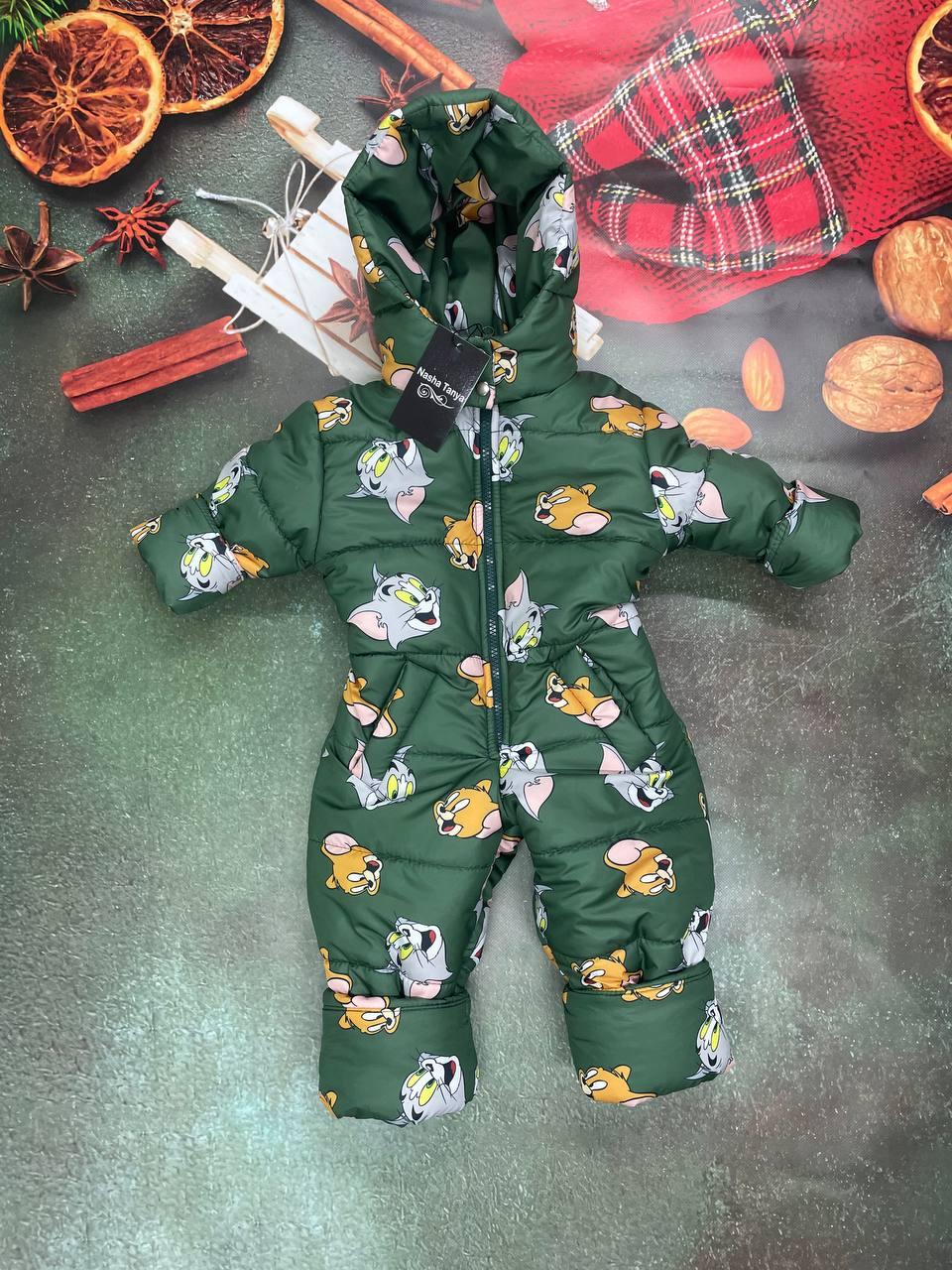 Зимовий дитячий теплий комбінезон від 1 року 80-86 86-92 92-98 98-104 розмір з капюшоном