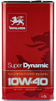 Моторне масло WOLVER Super Dynamic Diesel 10w40, 1л Для всіх типів дизельних двигунів 5 л