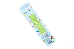 Набір свічок для торта коктейльні зелений макарун 12см 10шт