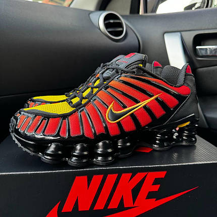 Чоловічі кросівки Nike Shox TL Sunrise Black Orange Tiger Найк Шокс помаранчеві повітряна камера air демісезон, фото 1