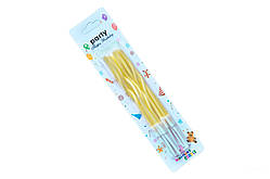 Набір свічок для торта коктейльні жовтий макарун 12см 10шт