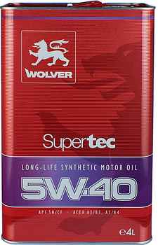 Моторна автомобільна олива WOLVER Supertec 5w40 4л