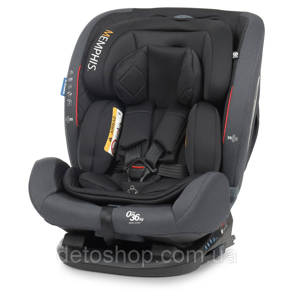 Автокрісло дитяче El Camino (0-36кг) ME 1093 MEMPHIS ISOFIX (shadow black) Чорний