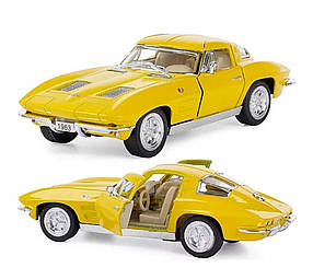 Машинка металева, інерційна, KINSMART Corvette Sting Ray, KT5358W ЖОВТА