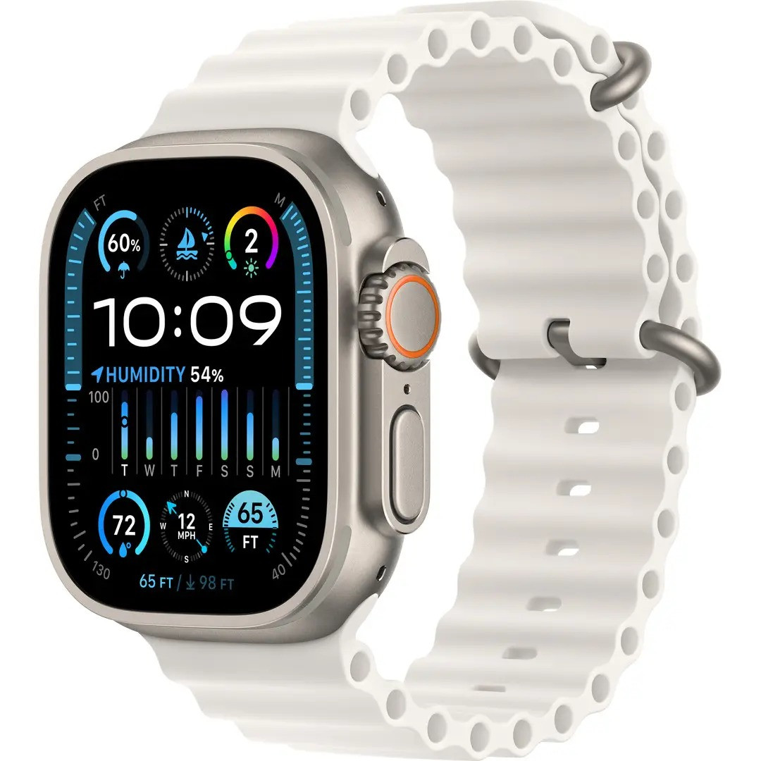 Смарт-годинник Apple Watch Ultra 2 GPS + Cellular 49mm Titanium Case with White Ocean Band (MREJ3)