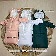 Зимовий дитячий теплий комбінезон-трансформер 3в1 для новонародженого: 0-2 роки, фото 3