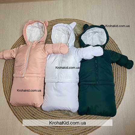 Зимовий дитячий теплий комбінезон-трансформер 3в1 для новонародженого: 0-2 роки, фото 1