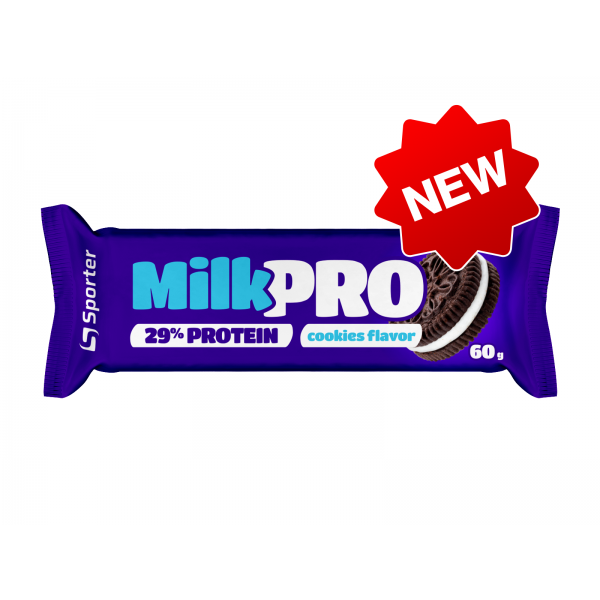 Протеїнові батончики Sporter MILK PRO 29% protein печиво 24х60 г, фото 1