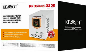 Гібридний ДБЖ/Інвертор Kemot PROsinus-2200 12/230V 2200VA/1600W, фото 5