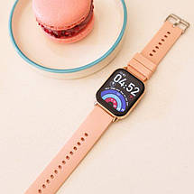 Розумний жіночий смарт годинник Smart Watch Kiss Pro Gold bluetooth прямокутний з крокоміром, тонометром Золотистий, фото 4