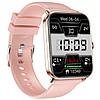 Розумний жіночий смарт годинник Smart Watch Eva Rubber bluetooth з крокоміром, тонометром 2 ремінці Рожевий, фото 9