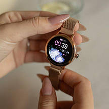 Розумний жіночий смарт годинник Smart Watch VIP Lady Pro bluetooth круглий з крокоміром, тонометром Золотистий, фото 3
