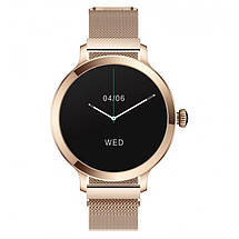 Розумний жіночий смарт годинник Smart Watch VIP Lady Pro bluetooth круглий з крокоміром, тонометром Золотистий, фото 4