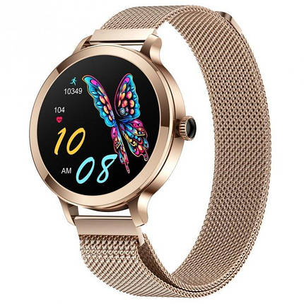 Розумний жіночий смарт годинник Smart Watch VIP Lady Pro bluetooth круглий з крокоміром, тонометром Золотистий, фото 1