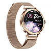 Розумний жіночий смарт годинник Smart Watch VIP Lady Pro bluetooth круглий з крокоміром, тонометром Золотистий, фото 7