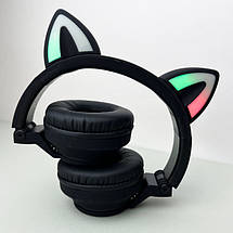 Дитячі бездротові Bluetooth навушники Cat Ear Borofone BO18 накладні з котячими вушками мікрофоном Чорний, фото 4