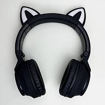 Дитячі бездротові Bluetooth навушники Cat Ear Borofone BO18 накладні з котячими вушками мікрофоном Чорний, фото 6