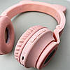 Дитячі бездротові Bluetooth навушники Cat Ear Borofone BO18 накладні з котячими вушками мікрофоном Рожевий, фото 6