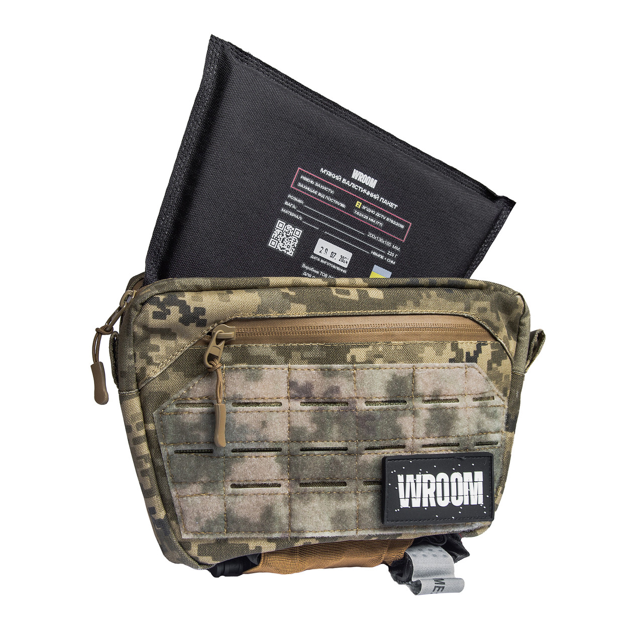 Сумка-напашник Ghost Cordura 1000d з балістичним пакетом 2 класу, колір піксель.
